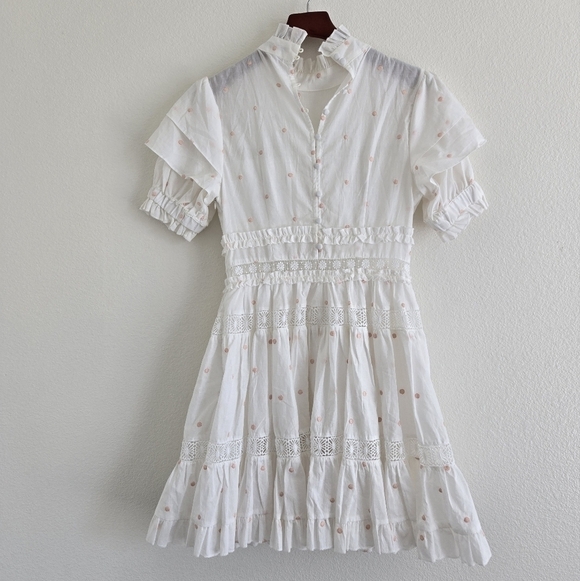 By Malina IRO Mini Dress Lase Details Romantic Embroided Coquette Size Small - Picture 10 of 16